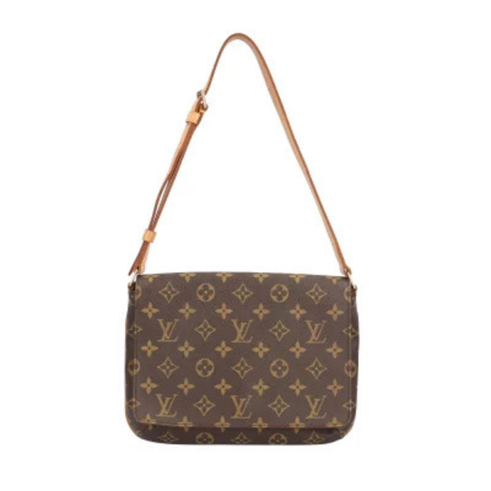 Louis Vuitton Musette Tango Monogram Shoulder Bag Brown